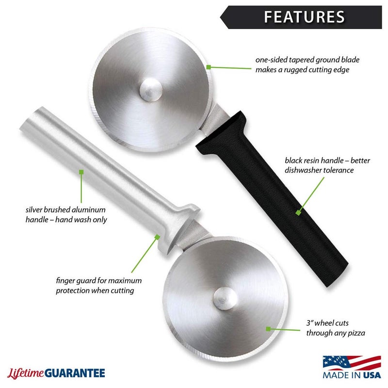 Rada Cutlery Pizza Cutter, Made in USA, Silver Handle - Image 2